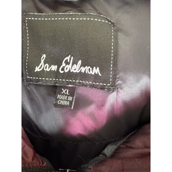 Sam Edelman Burgundy Maroon Puffer Short Winter Coat Jacket SIze XL - Picture 6 of 6